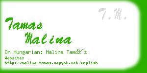 tamas malina business card